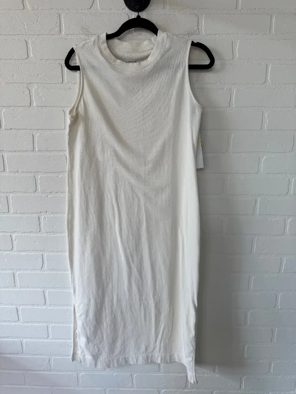 Dress Casual Midi By Everlane In Cream, Size: S Fashionable One-Shoulder Midi Dress