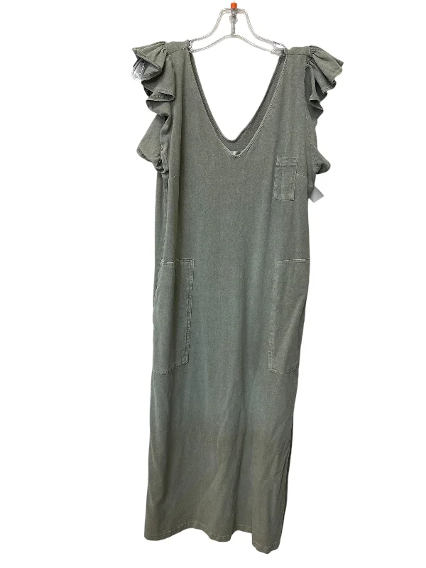 Dress Casual Midi By Free People In Green, Size: M Trendy Ruched Side Midi Dress