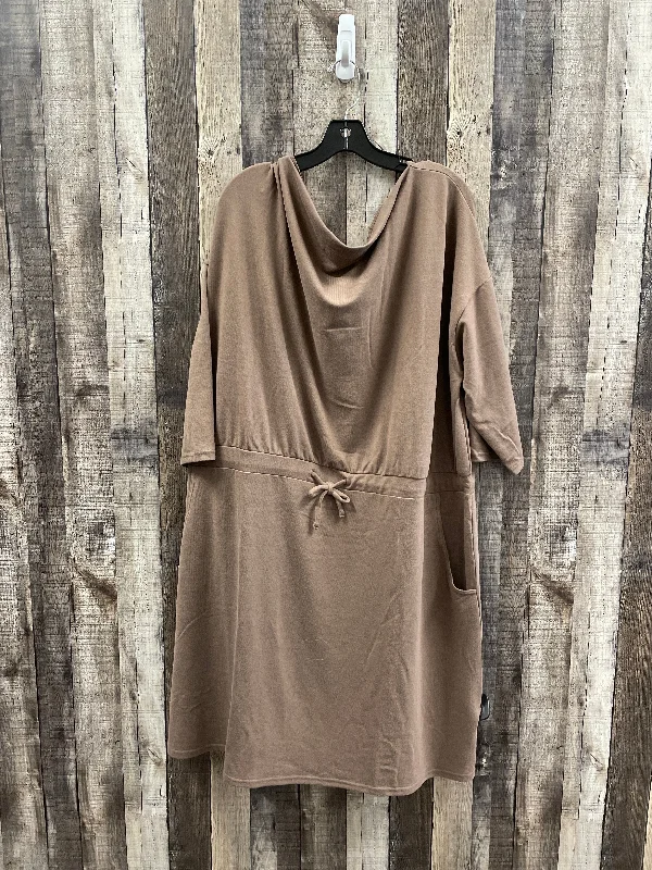 Dress Casual Midi By G By Giuliana In Tan, Size: 3x Stylish High-Waisted Midi Dress