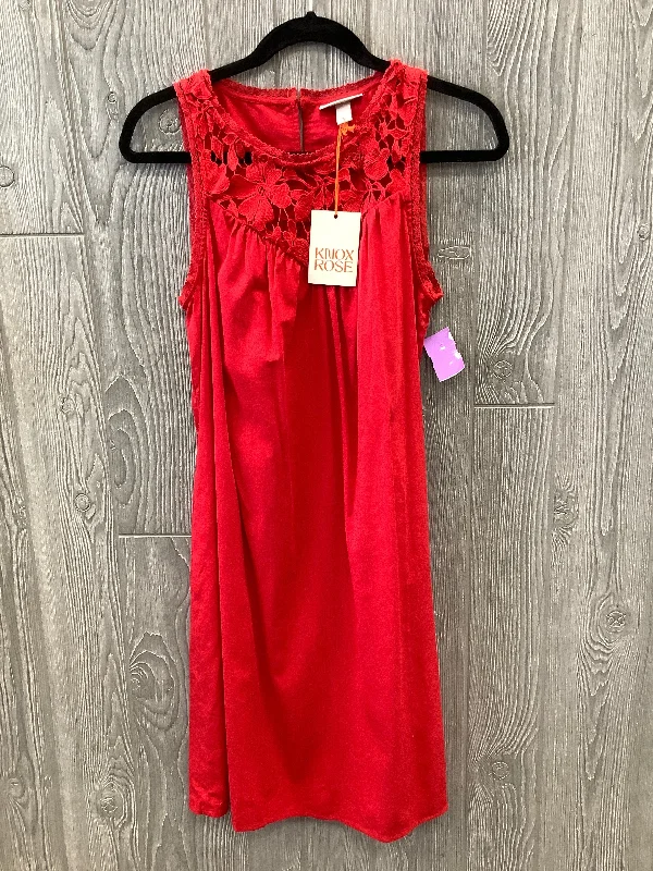 Dress Casual Midi By Knox Rose In Red, Size: Xs Comfortable Fit-and-Flare Midi Dress Dress Casual Midi By Knox Rose In Red, Size: Xs Comfortable Fit-and-Flare Midi Dress