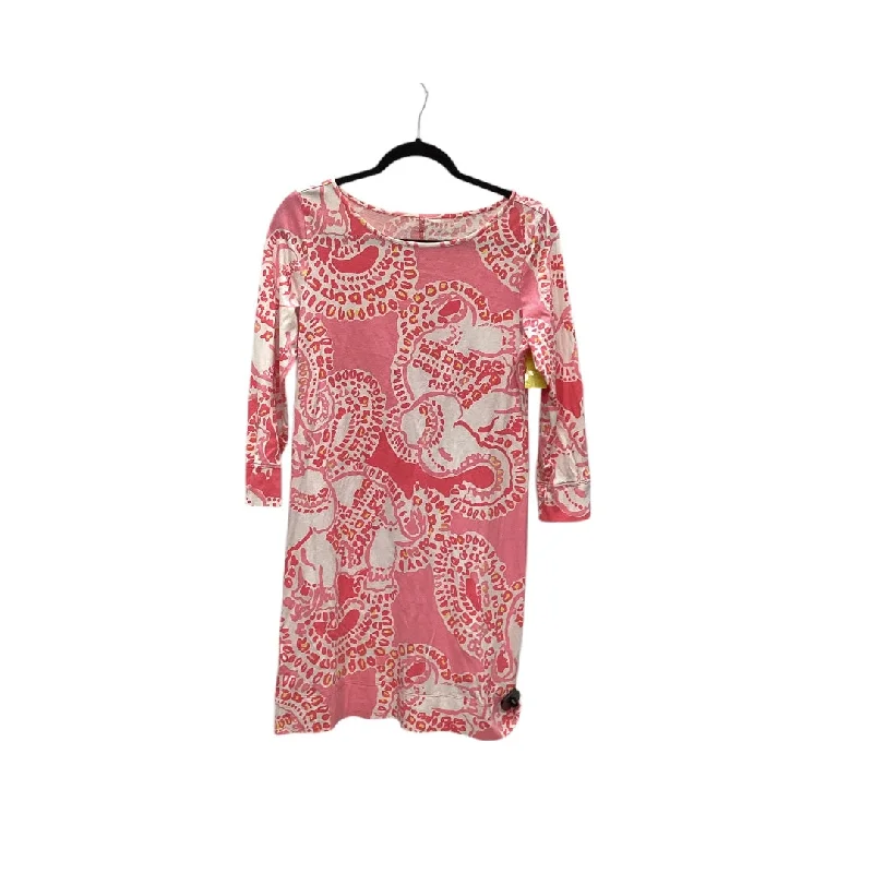 Dress Casual Midi By Lilly Pulitzer In Pink, Size: M Trendy Long Sleeve Midi Dress