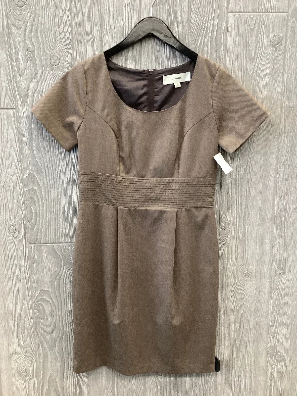 Dress Casual Midi By Merona In Brown, Size: M Elegant Satin Button Midi Dress