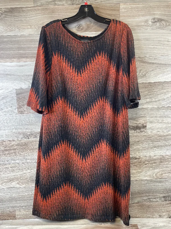 Dress Casual Midi By Metaphor In Black & Orange, Size: Xl Stylish Color Block Midi Dress Dress Casual Midi By Metaphor In Black & Orange, Size: Xl Stylish Color Block Midi Dress