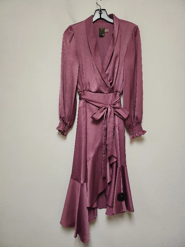 Dress Casual Midi By Taylor In Purple, Size: Xs Elegant Lace Trim Midi Dress