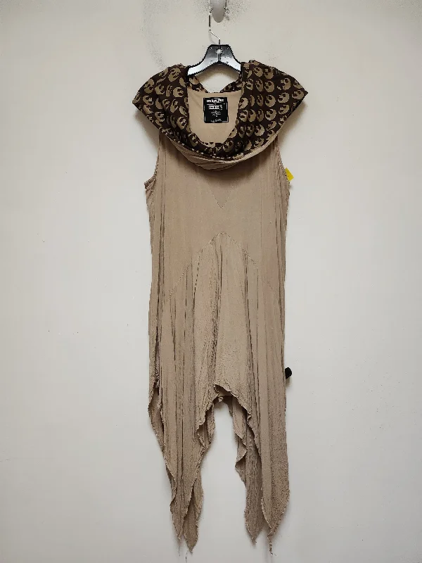Dress Casual Midi By Walt Disney In Brown & Tan, Size: L Trendy Mock Neck Midi Dress Dress Casual Midi By Walt Disney In Brown & Tan, Size: L Trendy Mock Neck Midi Dress