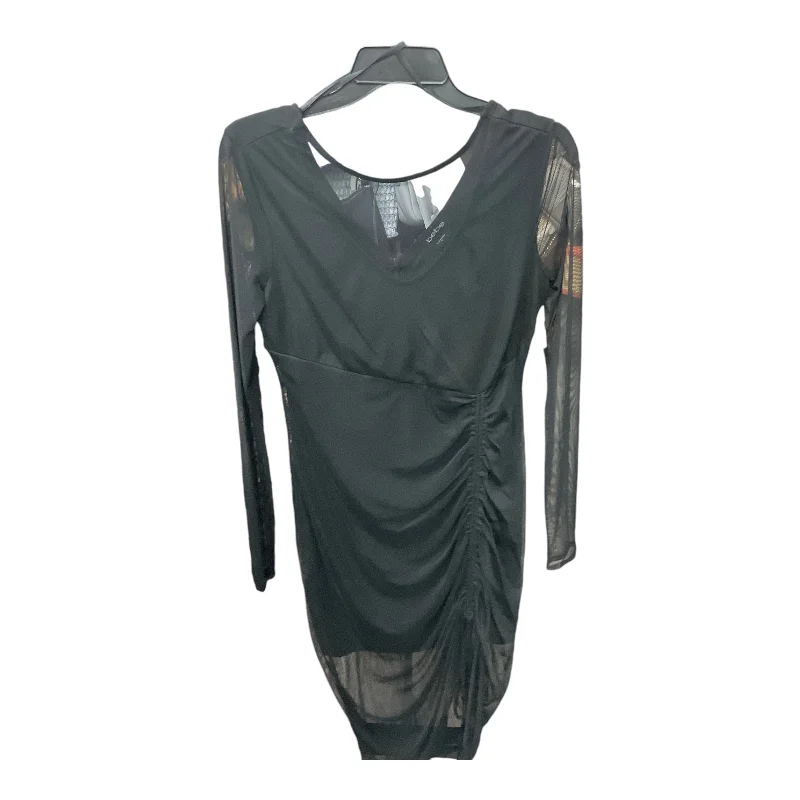 Dress Party Midi By Bebe In Black, Size: M Stylish Striped Midi Dress
