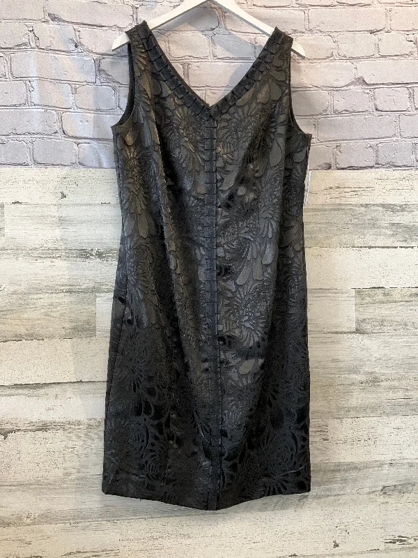 Dress Party Midi By Carmen By Carmen Marc Valvo In Black, Size: Xl Trendy Fit-and-Flare Midi Dress