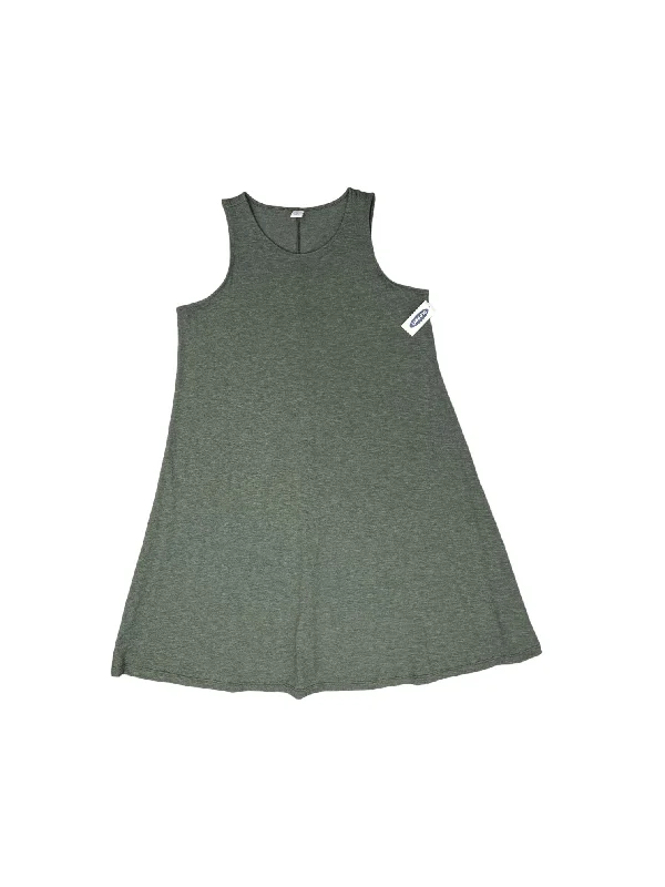 Green Dress Casual Midi Old Navy, Size M Trendy Ruched Side Midi Dress