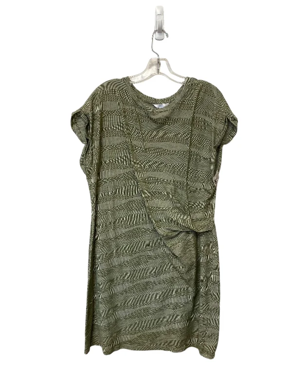 Green Dress Casual Midi Time And Tru, Size Xxl Trendy Tiered Hem Midi Dress