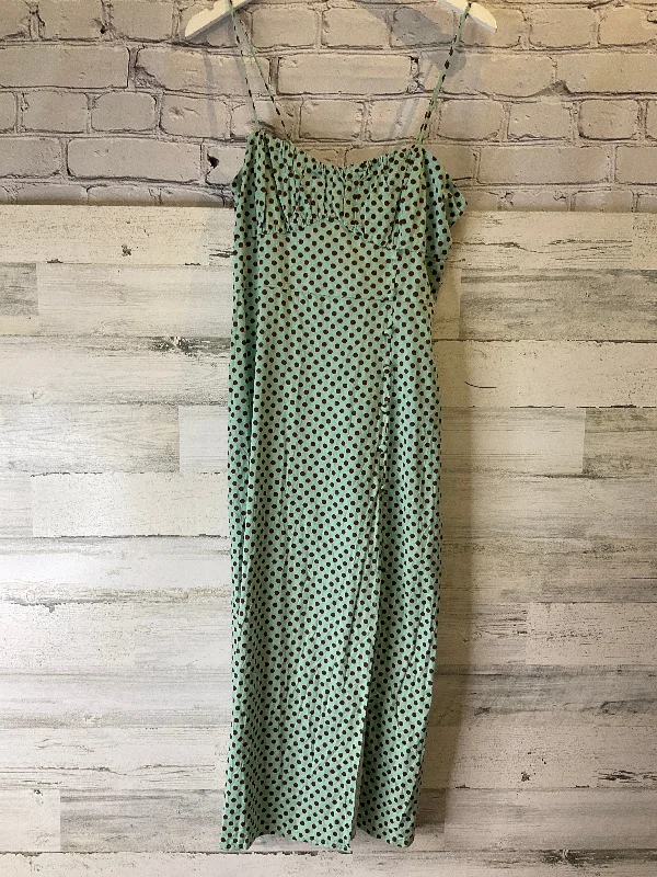 Green Dress Casual Midi Zara, Size L Comfortable Adjustable Strap Midi Dress