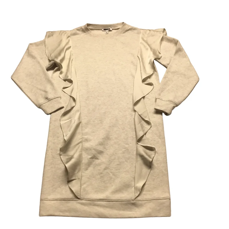 Grey Dress Casual Midi Express, Size Xxs Trendy Smocked Detail Midi Dress