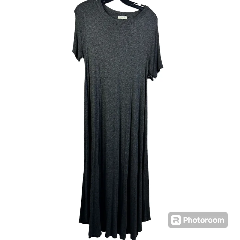 Grey Dress Casual Midi Flamingo Urban, Size S Elegant Floral Midi Dress