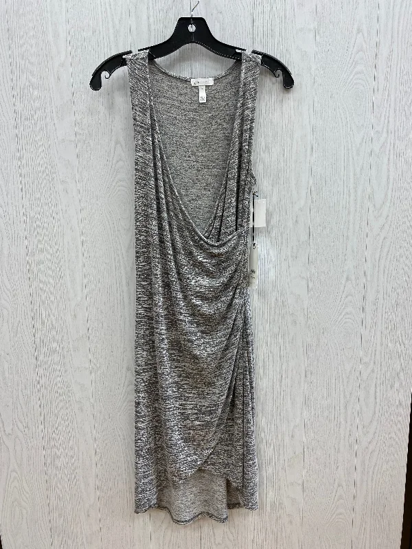 Grey Dress Casual Midi Leith, Size S Comfortable Lace-Up Midi Dress