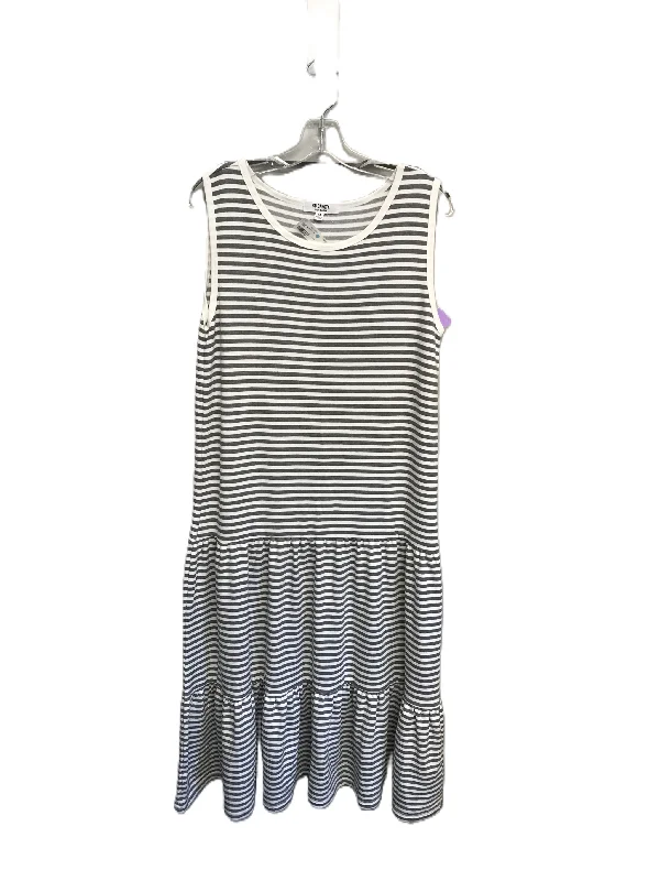 Grey & White Dress Casual Midi By Bb Dakota, Size: M Comfortable Casual Midi Dress