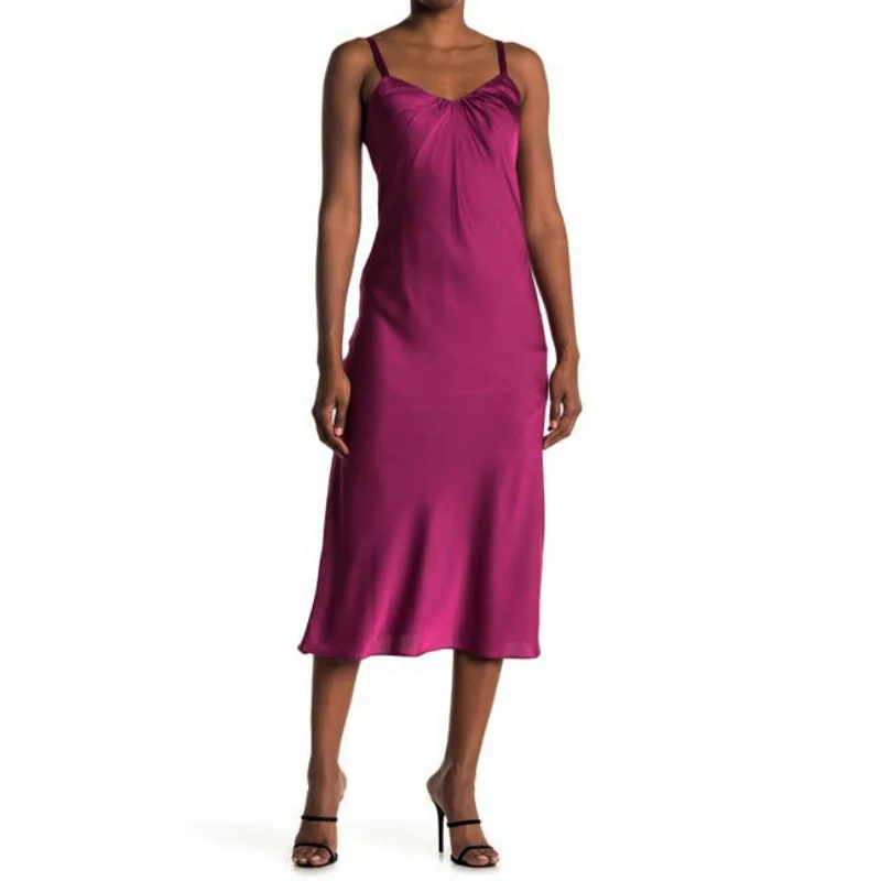 London Times Shirred Neck Midi Tank Dress Comfortable Stretch Midi Dress