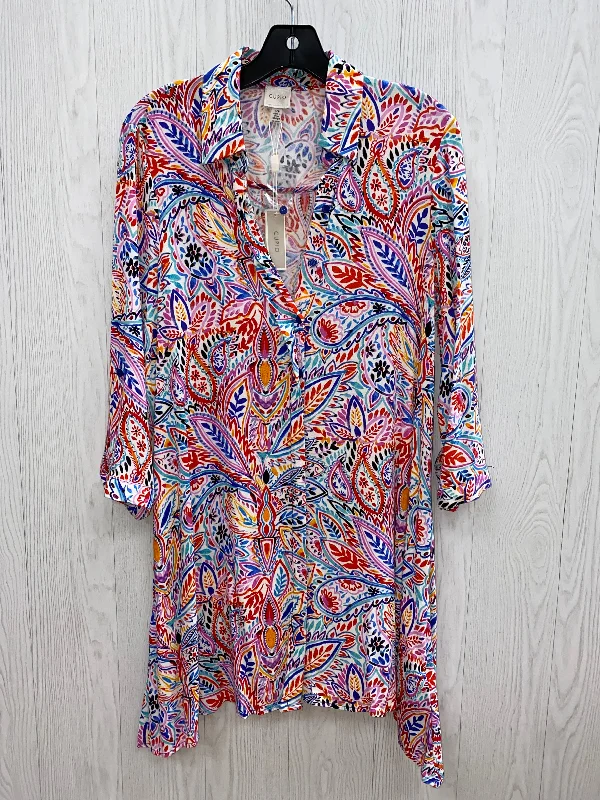 Multi-colored Dress Casual Midi Cupio, Size S Elegant Faux Wrap Midi Dress