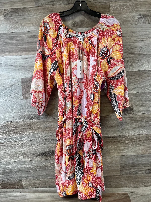 Multi-colored Dress Casual Midi Elizabeth And James, Size Xxl Stylish Silk Midi Dress Multi-colored Dress Casual Midi Elizabeth And James, Size Xxl Stylish Silk Midi Dress