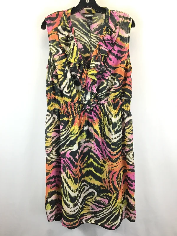 Multi-colored Dress Casual Midi Lane Bryant, Size 16 Comfortable Ribbed Midi Dress