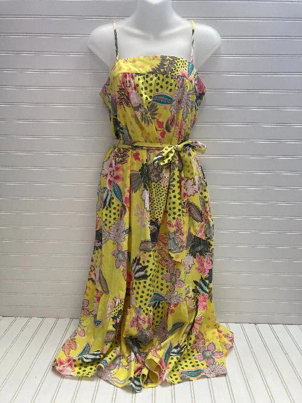 Multi-colored Dress Casual Midi Loft, Size 0 Elegant Floral Midi Dress