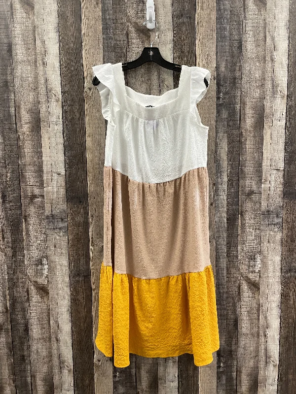 Multi-colored Dress Casual Midi Shein, Size M Cozy Ribbed Knit Midi Dress
