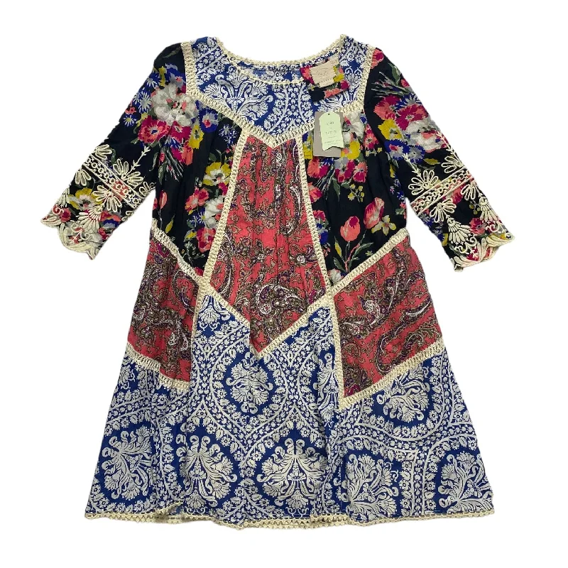 Multi-colored Dress Casual Midi Anthropologie, Size 2 Comfortable Denim Midi Dress