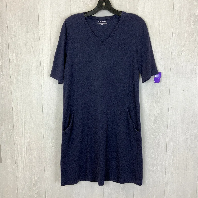 Navy Dress Casual Midi Eileen Fisher, Size Xs Elegant Sleeveless Midi Dress