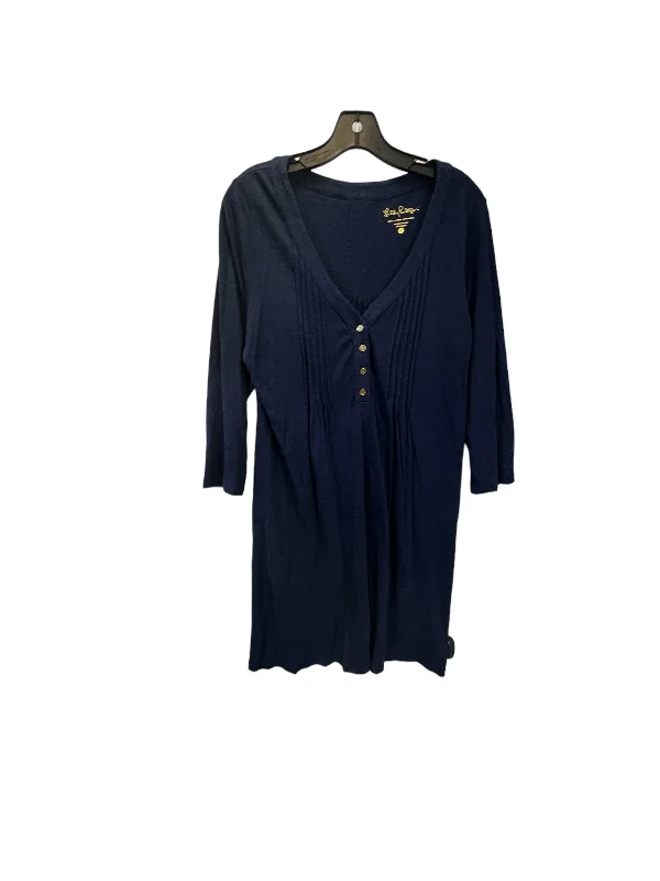 Navy Dress Casual Midi Lilly Pulitzer, Size M Stylish Tiered Midi Dress