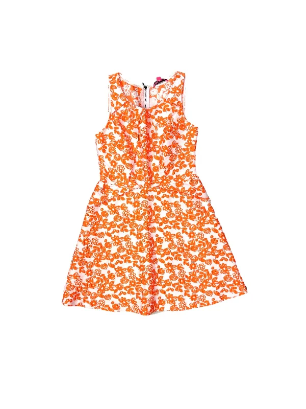 Orange Dress Casual Midi Betsey Johnson, Size 10 Fashionable Polka Dot Midi Dress