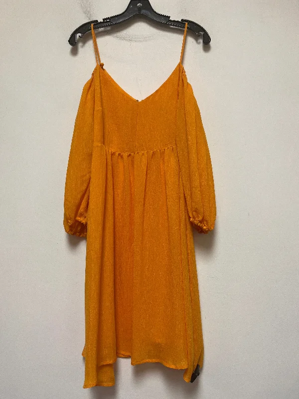 Orange Dress Casual Midi Moulinette Soeurs, Size M Trendy Bodycon Midi Dress