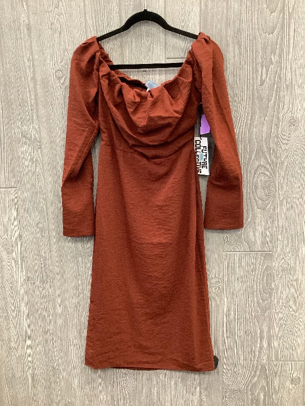 Orange Dress Casual Midi Target, Size Xs Comfortable Knitwear Midi Dress
