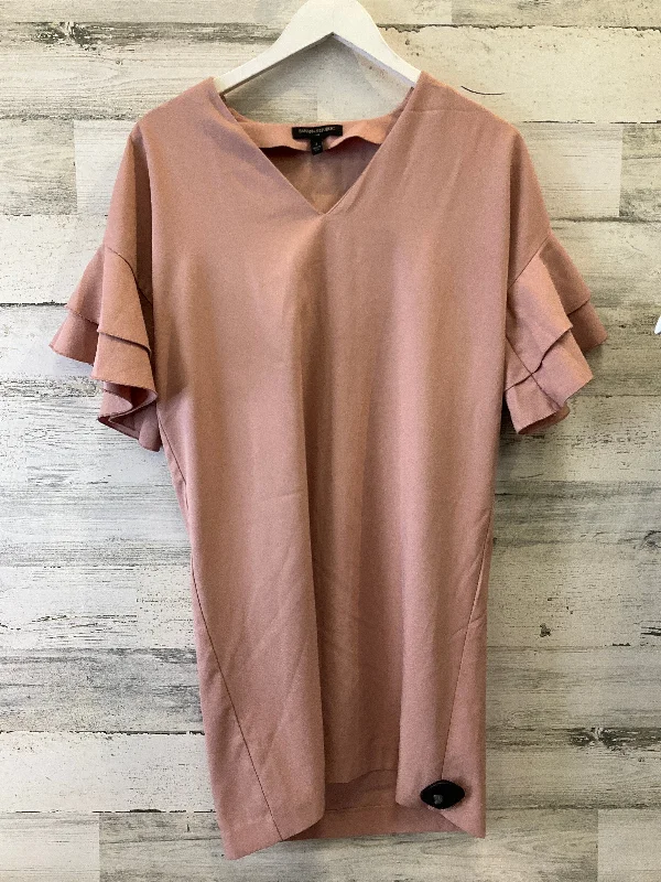 Pink Dress Casual Midi Banana Republic, Size Xs Fashionable High-Neck Midi Dress
