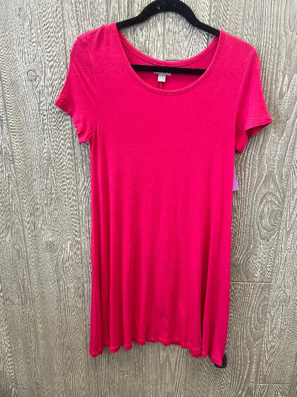Pink Dress Casual Midi Falls Creek, Size S Cozy Midi Dress with Pockets