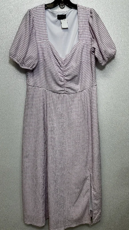 Pink Dress Casual Midi Lane Bryant O, Size 16 Trendy A-Line Midi Dress