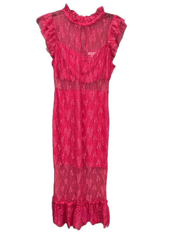 Pink Dress Party Midi Endless Rose, Size S Cozy Tie-Dye Midi Dress