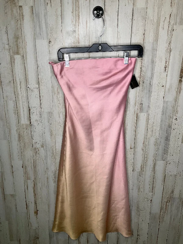 Pink Dress Party Midi Zara, Size Xs Trendy Smocked Detail Midi Dress
