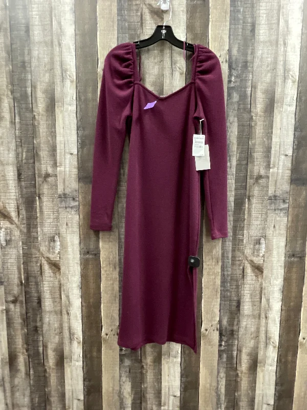 Purple Dress Casual Midi Chelsea 28, Size M Cozy Wide Strap Midi Dress