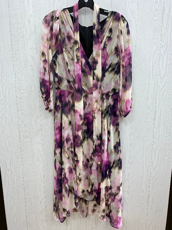 Purple Dress Casual Midi Dkny, Size 6 Stylish Pleated Skirt Midi Dress