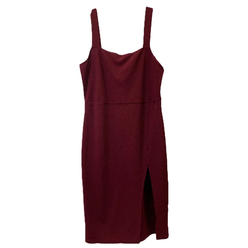 Red Dress Casual Midi By Cme, Size: Xl Trendy Tiered Hem Midi Dress