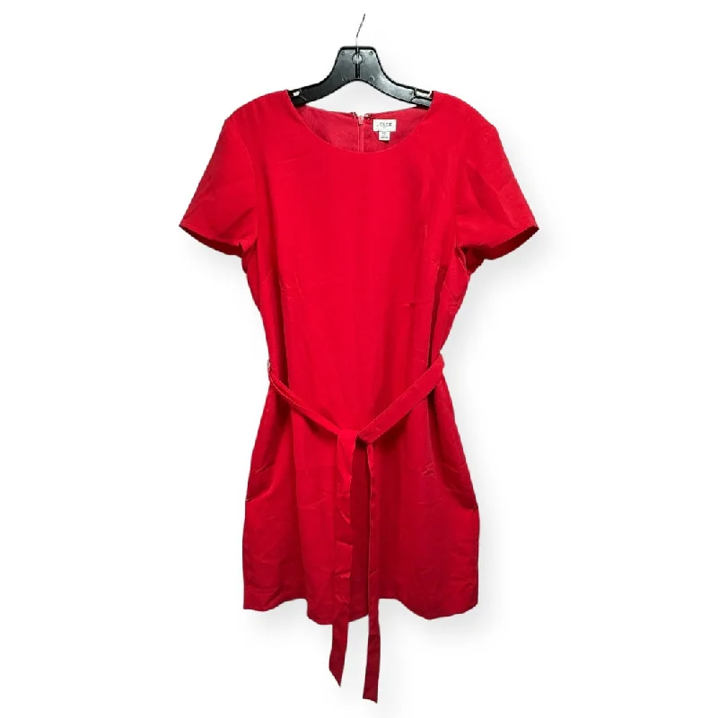 Red Dress Casual Midi J. Crew, Size 10 Fashionable Floral Embroidery Midi Dress