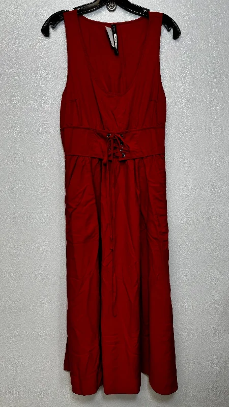Red Dress Casual Midi Tracy Reese, Size 8 Chic Off-Shoulder Midi Dress