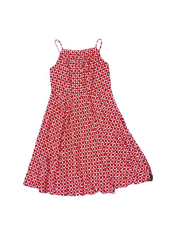 Red & White Dress Casual Midi Loft, Size 8 Comfortable Knitwear Midi Dress