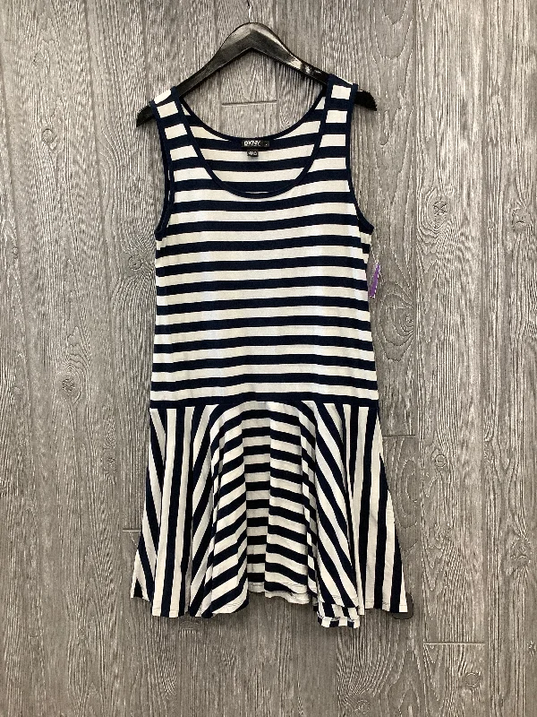 Striped Pattern Dress Casual Midi Dkny, Size L Cozy Knit Midi Dress