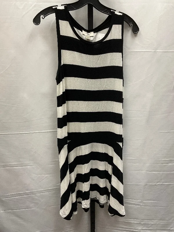 Striped Pattern Dress Casual Midi Loft, Size Petite  M Fashionable Fitted Midi Dress