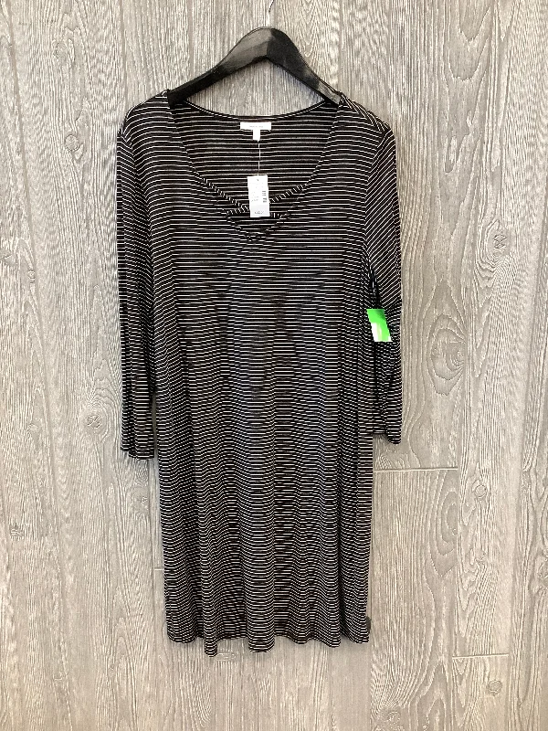 Striped Pattern Dress Casual Midi Maurices, Size L Trendy A-Line Midi Dress