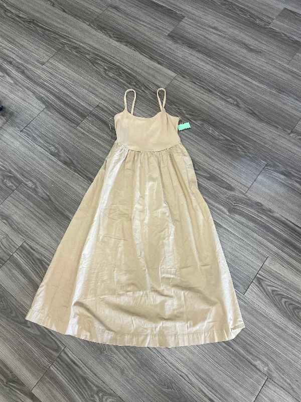 Tan Dress Casual Midi Old Navy, Size S Stylish Wraparound Midi Dress