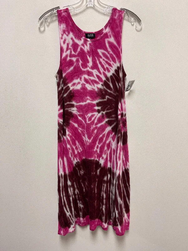 Tie Dye Print Dress Casual Midi Ana, Size S Elegant Floral Appliqué Midi Dress