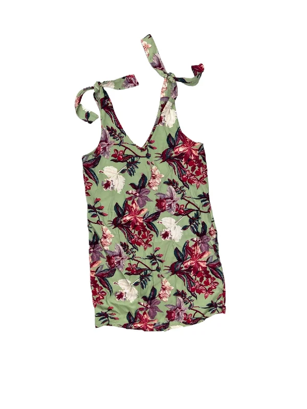 Tropical Print Dress Casual Midi Cmc, Size 4 Elegant Satin Button Midi Dress