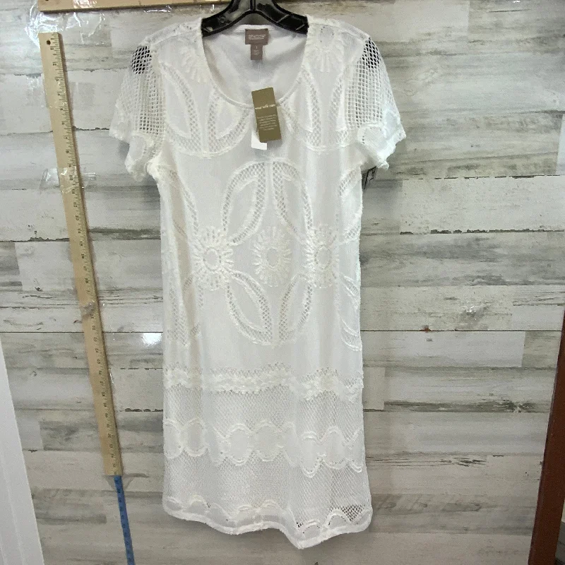 White Dress Casual Midi Chicos, Size M Cozy Spaghetti Strap Midi Dress