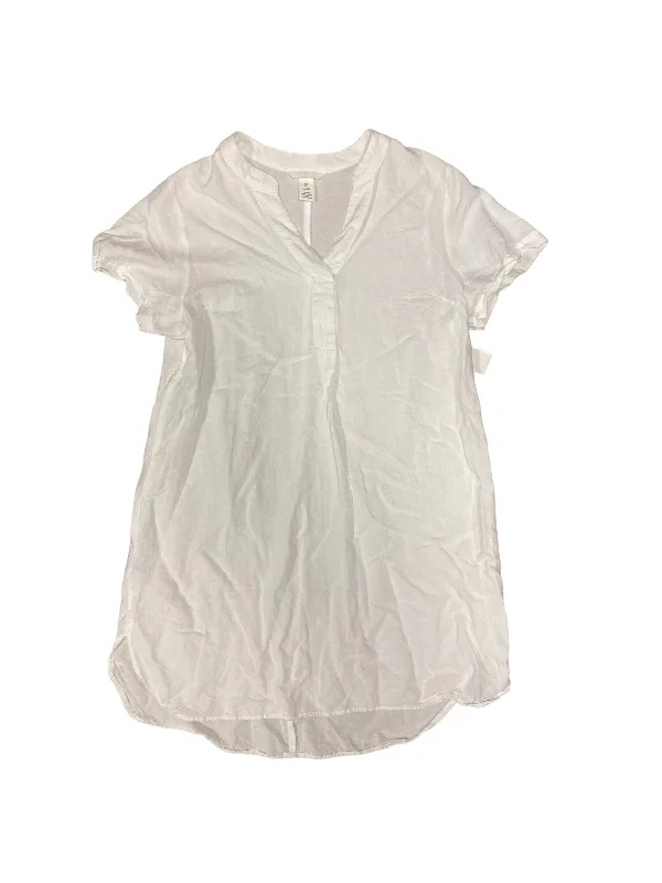 White Dress Casual Midi H&m, Size S Fashionable Floral Embroidery Midi Dress