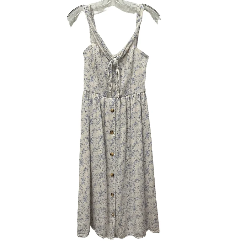 White Dress Casual Midi Mi Ami, Size S Cozy Midi Dress with Pockets